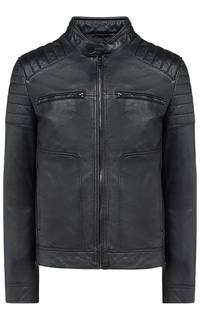 Мужская кожаная куртка на синтепоне Urban Fashion For Men