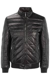 Мужской кожаный бомбер на синтепоне Urban Fashion For Men