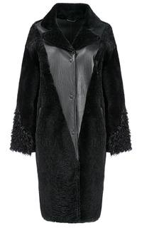 Пальто из овчины с отделкой мехом козлика Virtuale Fur Collection