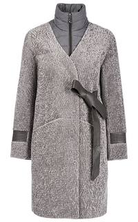 Утепленное пальто-трансформер из вязаной овчины Virtuale Fur Collection