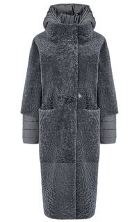 Пальто из овчины со съемными рукавами и капюшоном Virtuale Fur Collection