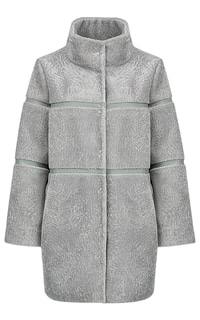 Утепленное пальто из вязаной овчины с кожаной отделкой Virtuale Fur Collection