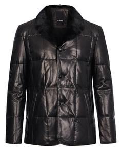 утепленная кожаная куртка с мехом норки Al Franco