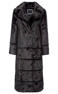 Норковое пальто с поясом из экокожи Flaumfeder