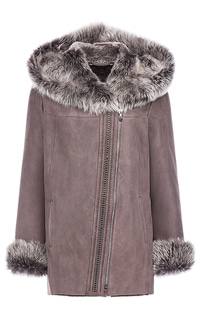 Дубленка с капюшоном La Reine Blanche