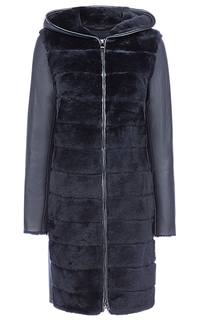 Женская дубленка из овчины с капюшоном La Reine Blanche