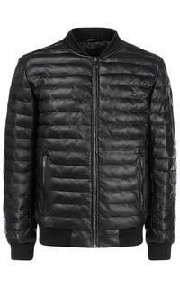 Зимний кожаный бомбер на искусственном пуху Urban Fashion For Men