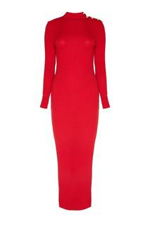 Шерстяное платье Balmain