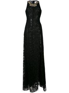 декорированное кружевное длинное платье Stefano De Lellis