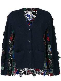 кардиган с цветочной кружевной отделкой  Sacai