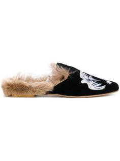 dove embroidered mules Gia Couture