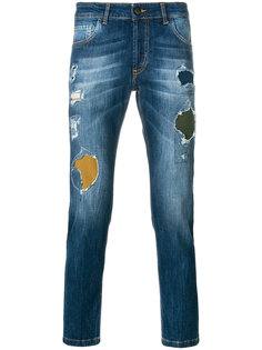 джинсы прямого кроя с потертой отделкой Entre Amis