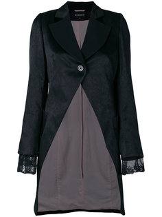асимметричное пальто с кружевной отделкой  Ann Demeulemeester