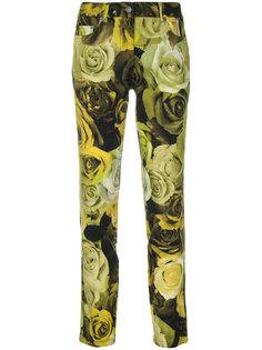брюки с цветочным принтом и завышенной талией  Moschino