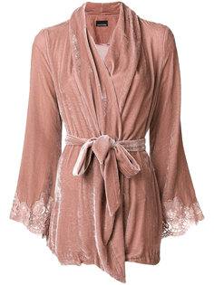 lace trim belted jacket Ermanno Ermanno