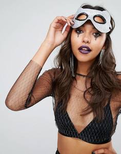 Маска кота с блестками ASOS Halloween - Серебряный