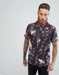 Рубашка классического кроя из вискозы с отложным воротником и принтом ASOS - Серый