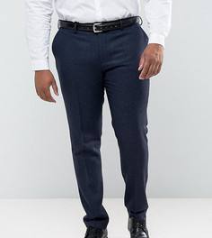 Темно-синие узкие брюки в елочку Gianni Feraud PLUS - Темно-синий