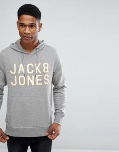 Худи с принтом на груди Jack and Jones - Серый