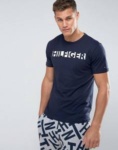 Темно-синяя футболка с логотипом Tommy Hilfiger - Темно-синий