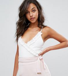 Боди с запахом и рюшами Missguided - Кремовый