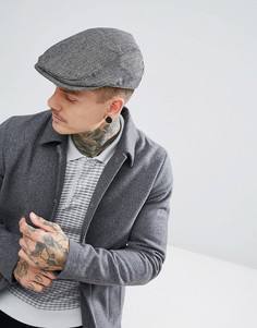 Плоская серая кепка из твида ASOS - Серый