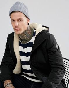 Серо-синяя шапка-бини ASOS - Синий
