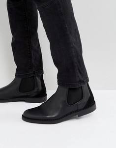 Черные кожаные ботинки челси Selected Homme Royce - Черный