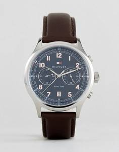 Часы с хронографом и коричневым кожаным ремешком Tommy Hilfiger 1791385 Emerson - Коричневый