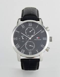 Черные часы с кожаным ремешком Tommy Hilfiger 1791401 Kane - Черный