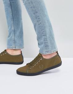 Непромокаемые парусиновые кеды оливкового цвета Fred Perry Kingston - Зеленый