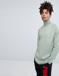 Oversize-лонгслив с отворачивающимся воротником ASOS - Зеленый