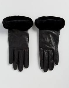 Классические кожаные перчатки UGG - Черный
