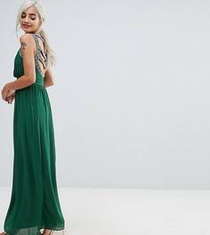 Платье макси с отделкой на спине TFNC Petite WEDDING - Зеленый