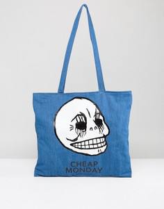 Сумка-тоут с логотипом Cheap Monday - Синий