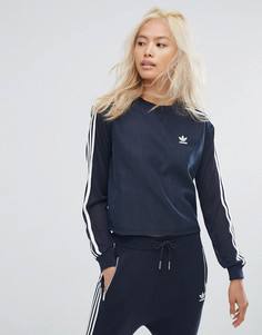 Темно-синий свитшот с тремя полосками Adidas Originals - Темно-синий