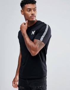Черная обтягивающая футболка со светоотражающими полосками на рукавах Good For Nothing - Черный