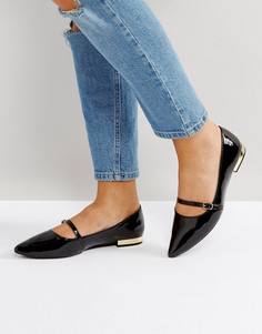 Черные лакированные туфли на плоском каблуке Head Over Heels - Черный