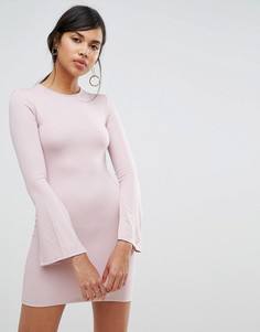 Трикотажное платье мини с длинными рукавами Ivyrevel - Розовый