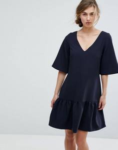 Платье мини с заниженной талией Closet London - Темно-синий