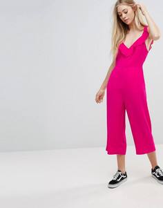 Комбинезон с кюлотами и оборками New Look - Черный