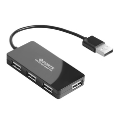 Хаб USB Greenconnect 4 ports 0.15m Black GCR-UH244B