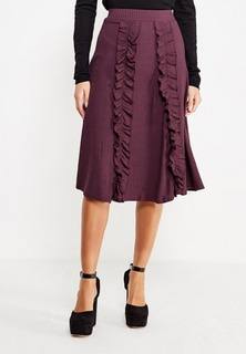 Юбка LOST INK RIBBED MIDI WITH VERTICAL RUFFLE