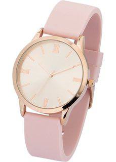 Часы на силиконовом браслете (нежно-розовый) Bonprix