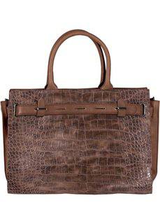 Офисная сумка с узором рептилии (коричневый) Bonprix