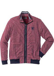 Трикотажная куртка Regular Fit с воротником-стойкой (бордовый меланж) Bonprix