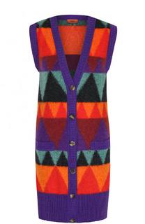 Вязаный жилет прямого кроя с ярким принтом Missoni