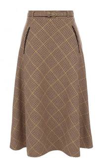 Шерстяная юбка-миди с поясом Ralph Lauren