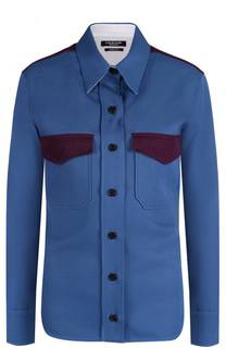 Приталенная блуза с декорированным накладными карманами CALVIN KLEIN 205W39NYC