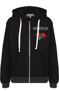 Хлопковый кардиган на молнии с капюшоном Wildfox